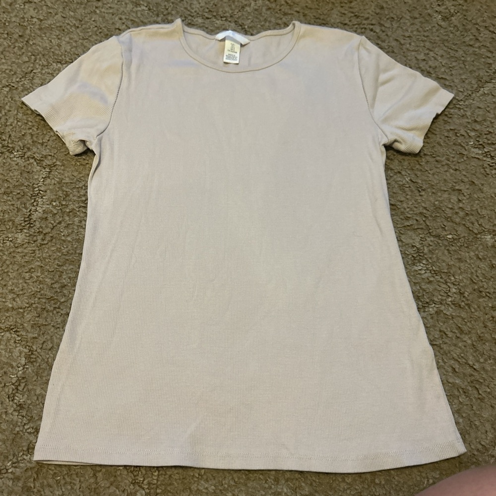 H&M Light Beige Ribbed Top